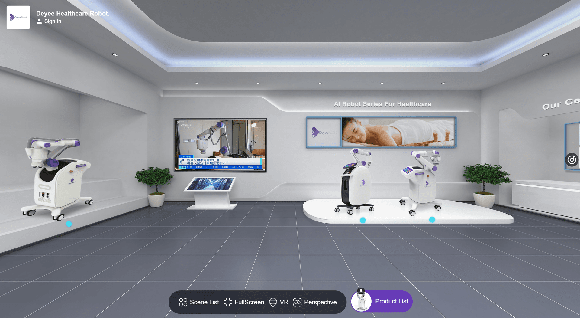 Digital robot showroom